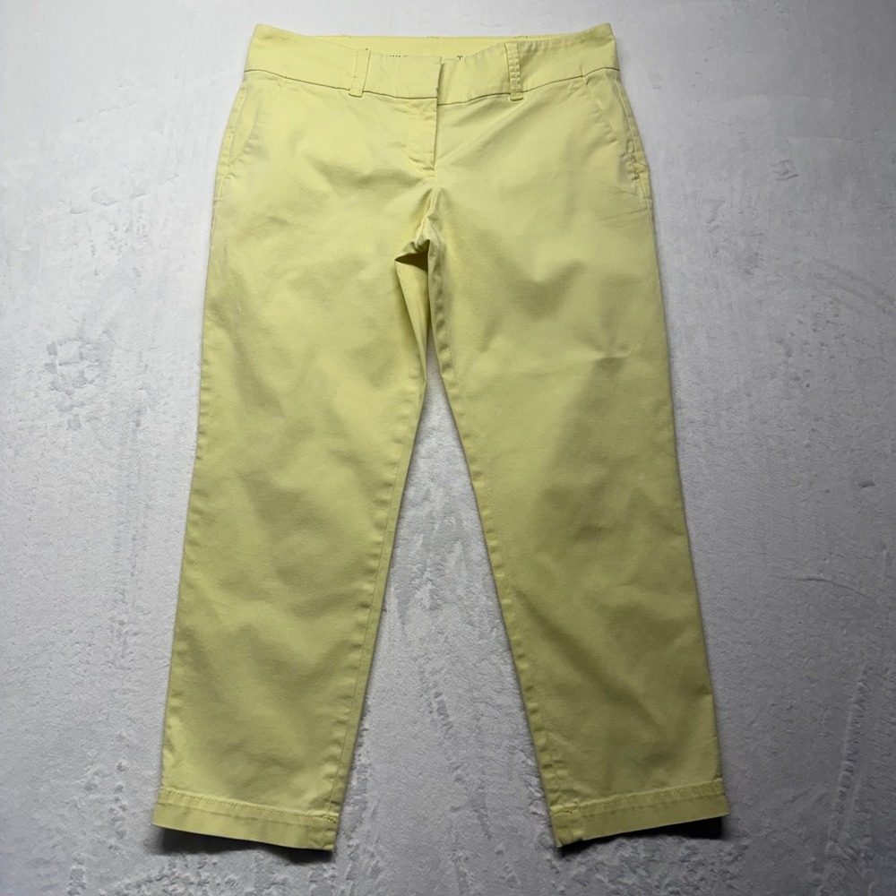 Talbots The Daily Ankle Pants 6P Butter Yellow Women Petite Cotton Stretch Chino